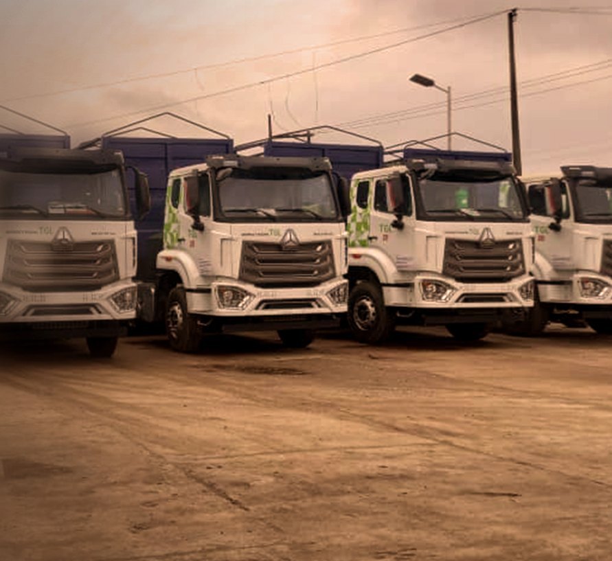 TGL Sino Howo trucks with fabricated trailers