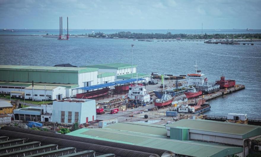 Shipyard and port on the Lagos waterfront